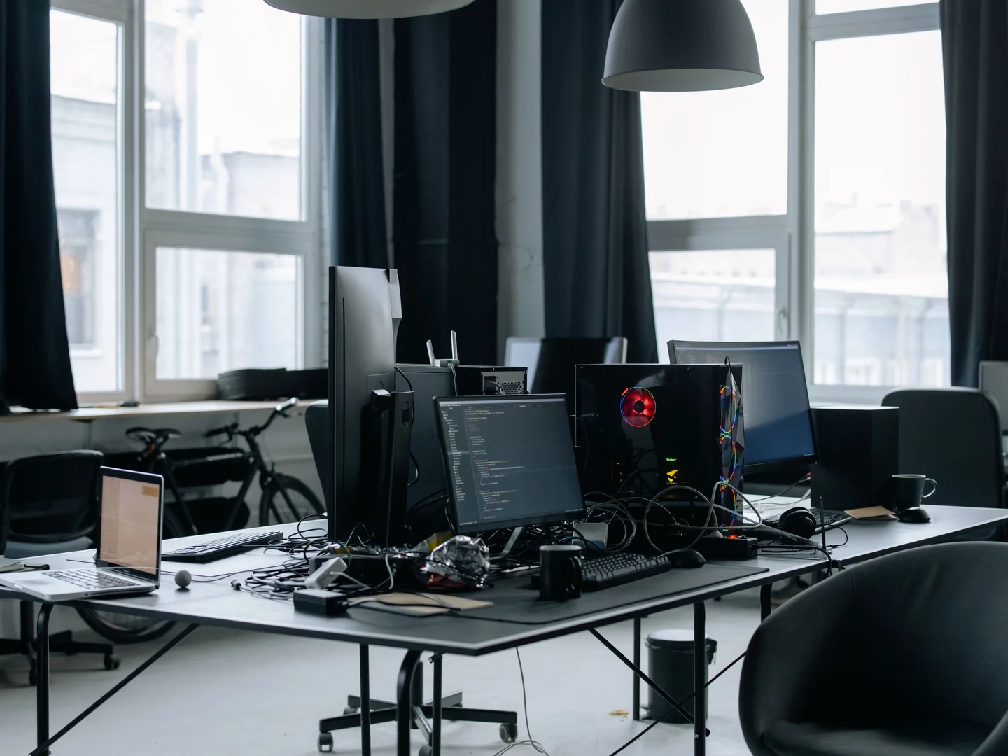 Stock photograph of a creative studio workspace